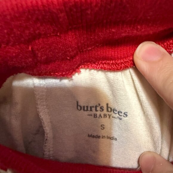 Burts Bees Baby Holiday Pajama Pants Size S Santa Reindeer Christmas Red - Picture 6 of 7